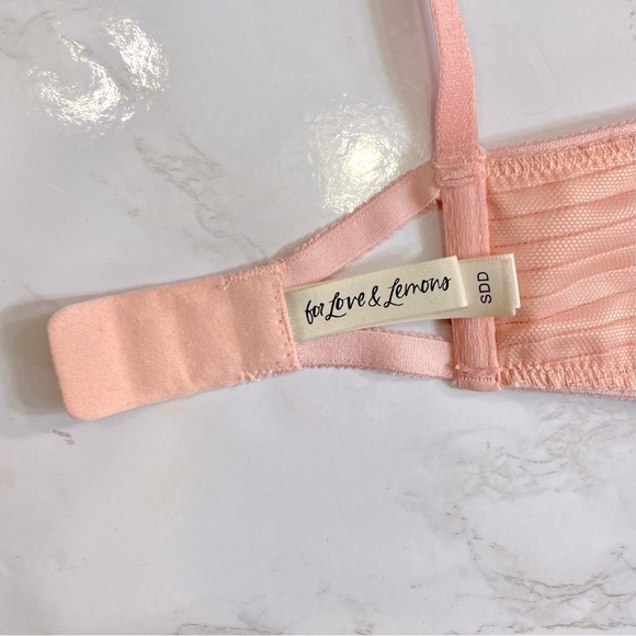 For Love and Lemons floral embroidered pink bra - Picture 3 of 4